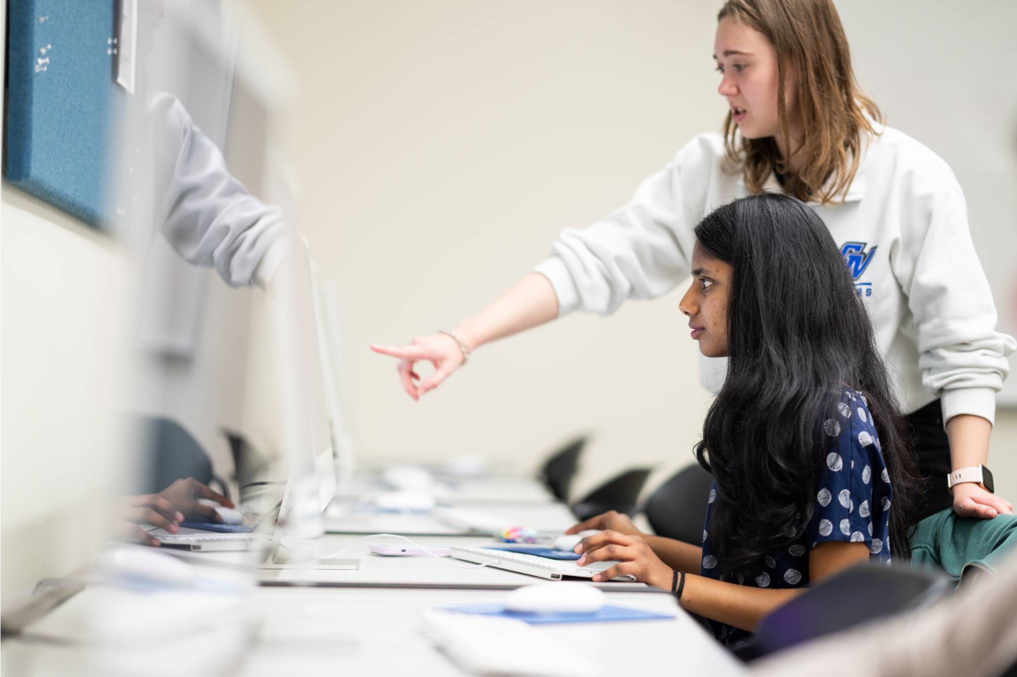students looking at a computer screen